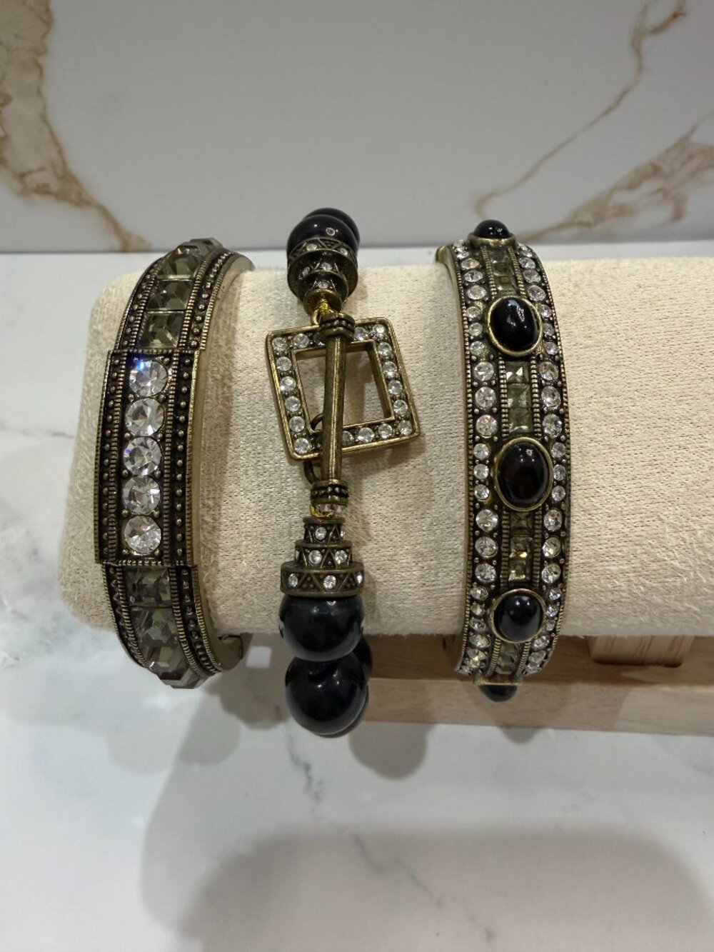 Heidi Daus 3 Pc Bracelet Set M/L Hinged Toggle